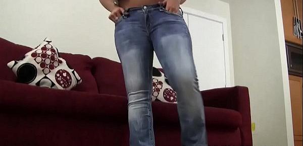  Sit back and let me tease you in jeans JOI